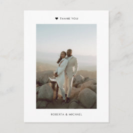 Moderne Minimalistische Foto Hochzeit Vielen Dank Postkarte