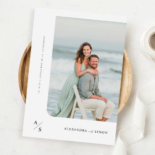 Moderne minimalistische Foto-Hochzeitseinladung Einladung