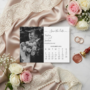 Moderne Minimalistische Foto-Kalender-Save-the-Dat