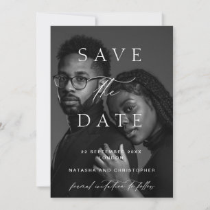 Moderne minimalistische Foto-Overlay-Hochzeit Save The Date