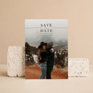 Moderne Minimalistische Foto-QR-Code-Hochzeit Save The Date