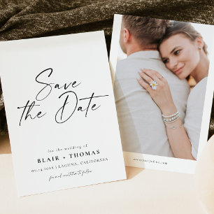 Moderne minimalistische Foto-Save-the-Date, Boheme Einladung