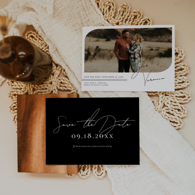 Moderne Minimalistische Foto Save the Date Card (Von Creator hochgeladen)