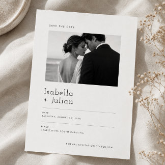 Moderne minimalistische Foto-Save-the-Date-Hochzei Save The Date