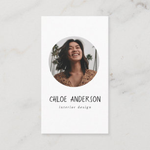 Moderne Minimalistische Foto-Visitenkarte Visitenkarte