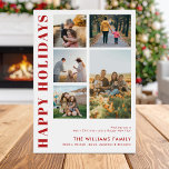 Moderne Minimalistische FotoCollage Feiertagskarte<br><div class="desc">Gute Ferien! Senden Sie Ihre herzlichen Wünsche an Freunde und Familie in dieser Weihnachtszeit mit einer individuell gestaltbaren Weihnachtskarte mit moderner Typografie. Personalisieren Sie Ihre persönlichen Fotos,  Namen,  Jahr und andere Details. Diese minimale Weihnachtskarte ist auch in anderen Farben und mit einem Karton erhältlich.</div>