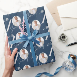 Moderne Minimalistische Fotografie zum 70. Geburts Geschenkpapier