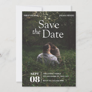 Moderne minimalistische Fotohochzeit  Save The Date