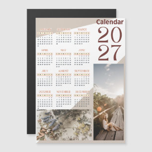 Moderne Minimalistische Fotokalender 2027, Benutze Magnetkarte