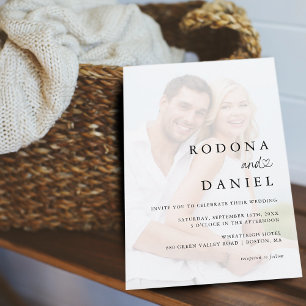 Moderne minimalistische Fotos Hochzeit Einladung