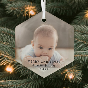 Moderne minimalistische Fotoüberlagerung schwarzer Ornament Aus Glas