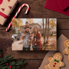 Moderne Minimalistische Freude wünscht Foto Weihna Feiertagskarte