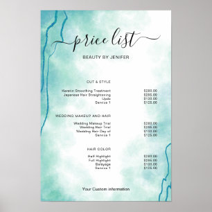 Moderne Minimalistische Friseursalon-Preisliste fü Poster