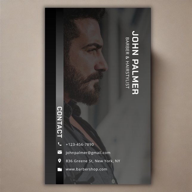 Moderne Minimalistische Friseursalon Visitenkarte (Modern Minimalist Barber Shop Hair Stylist Business Card)