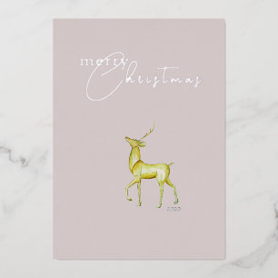 Moderne minimalistische Frohe Weihnachten Gold-Ren Folien Feiertagskarte