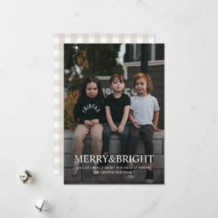 Moderne minimalistische fröhliche und helle Fotogr Feiertagskarte