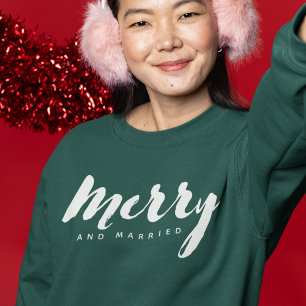 Moderne minimalistische fröhliche und verheiratete sweatshirt