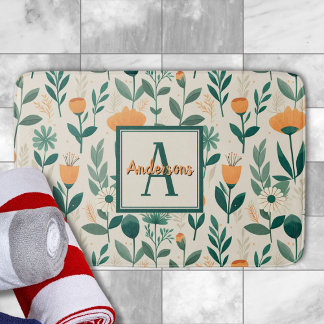 Moderne Minimalistische Frühlingsblumen Badematte