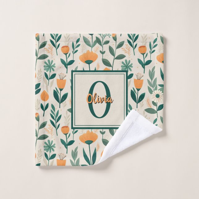 Moderne Minimalistische Frühlingsblumen Waschlappen (Waschlappen)