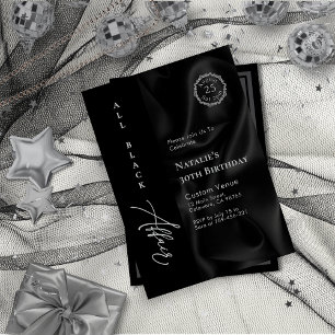 Moderne Minimalistische, ganz schwarze Kleidung fo Einladung