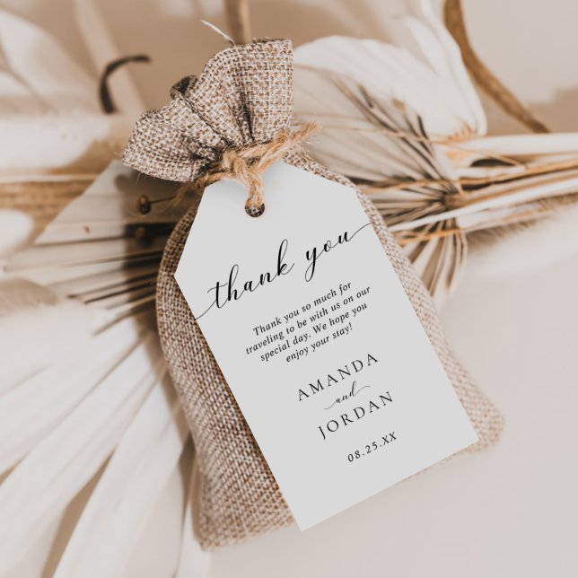 Moderne Minimalistische Gastgeschenk Hochzeit Geschenkanhänger (Von Creator hochgeladen)