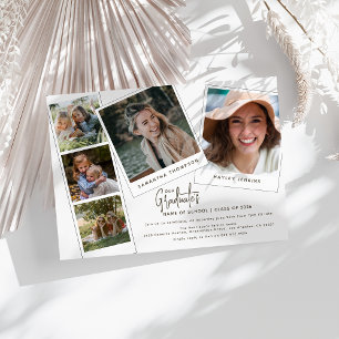 Moderne Minimalistische gemeinsame Abschlussfeier  Einladung