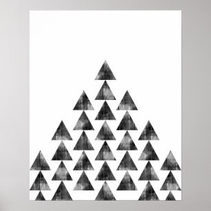 Moderne minimalistische geometrische Dreieckskunst Poster