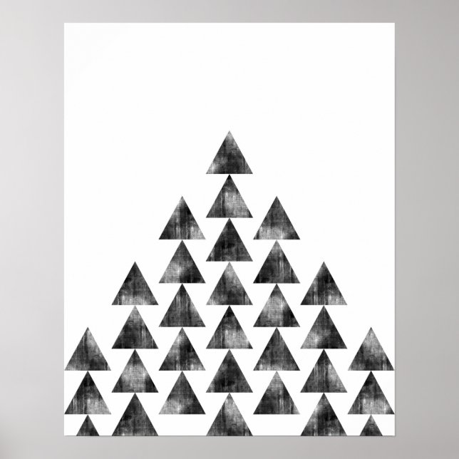 Moderne minimalistische geometrische Dreieckskunst Poster (Vorne)