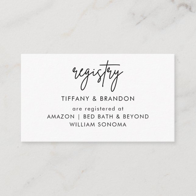 Moderne Minimalistische Geschenkkarren Begleitkarte (Vorderseite)