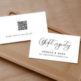 Moderne minimalistische Geschenkregistrierungskart Begleitkarte