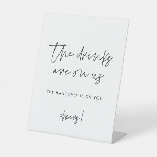 Moderne Minimalistische Getränke sind auf uns. Sockelschild