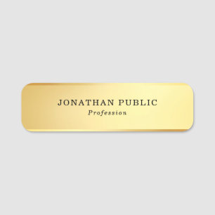 Moderne Minimalistische Glamour Gold Template Eleg Namensschild