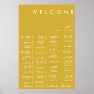 Moderne Minimalistische Gold Alphabetisierungstabe Poster
