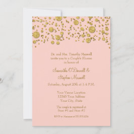 Moderne Minimalistische Gold Glitzer Paare Dusche Einladung