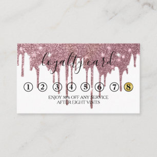 Moderne Minimalistische Gold Glitzer Tropfen Loyal Visitenkarte