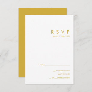 Moderne Minimalistische Gold-RSVP-Karte RSVP Karte
