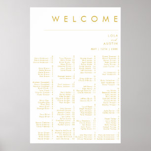 Moderne Minimalistische Gold Schriftart Alphabetis Poster
