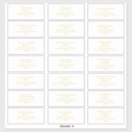 Moderne Minimalistische Gold Schriftart Hochzeitsh Aufkleber