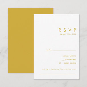 Moderne Minimalistische Gold Song Request RSVP Car