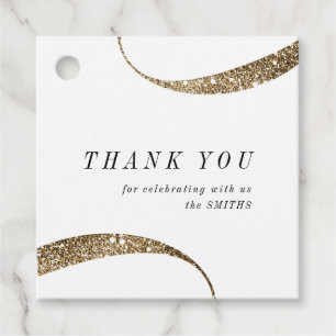 Moderne, minimalistische Gold- und Weißfavoriten Geschenkanhänger