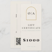 Moderne minimalistische goldene Salon-Geschenkkart