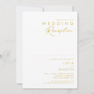 Moderne Minimalistische Goldene Schrift Hochzeitse Einladung
