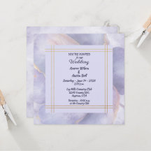 Moderne minimalistische goldene und violette Hochz