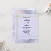 Moderne minimalistische goldene und violette Hochz