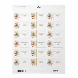 Moderne minimalistische goldene und weiße Adresse Adressaufkleber