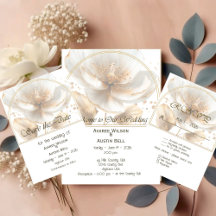 Moderne minimalistische goldene und weiße Hochzeit