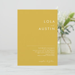 Moderne Minimalistische Goldhochzeit Einladung