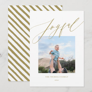 Moderne Minimalistische Goldskriptkalligraphie Feiertagskarte