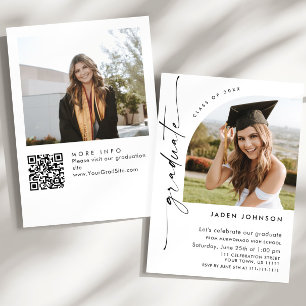 Moderne Minimalistische Grad-2-FOTO-Graduierungspa Einladung