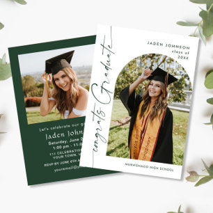 Moderne Minimalistische Grad-2-FOTO-Graduierungspa Einladung
